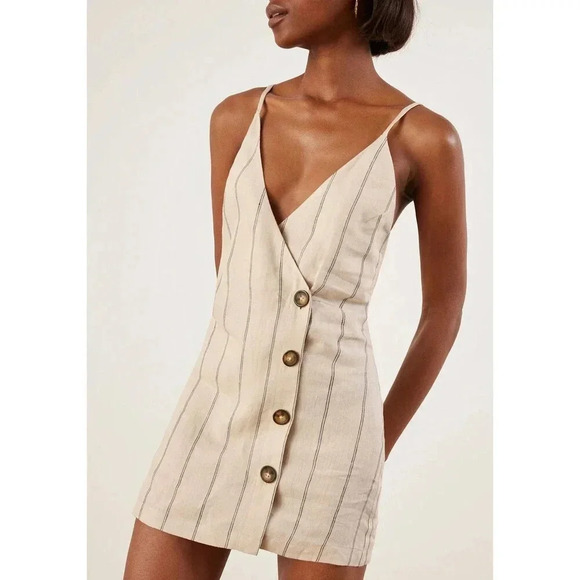 Reformation Beige Striped Tunic - Picture 1 of 9